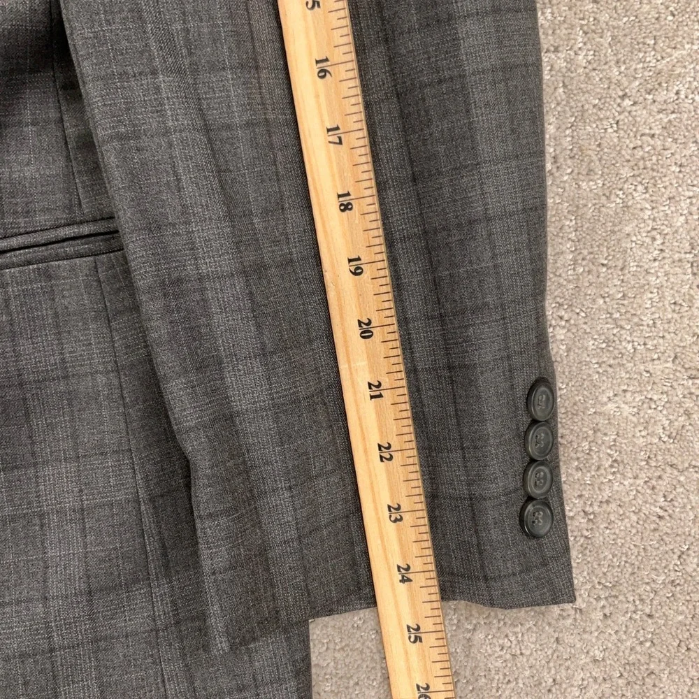 Pronto Uomo Platinum Suit Men 50R Gray Plaid 2 Button Wool Sport‎ Jacket